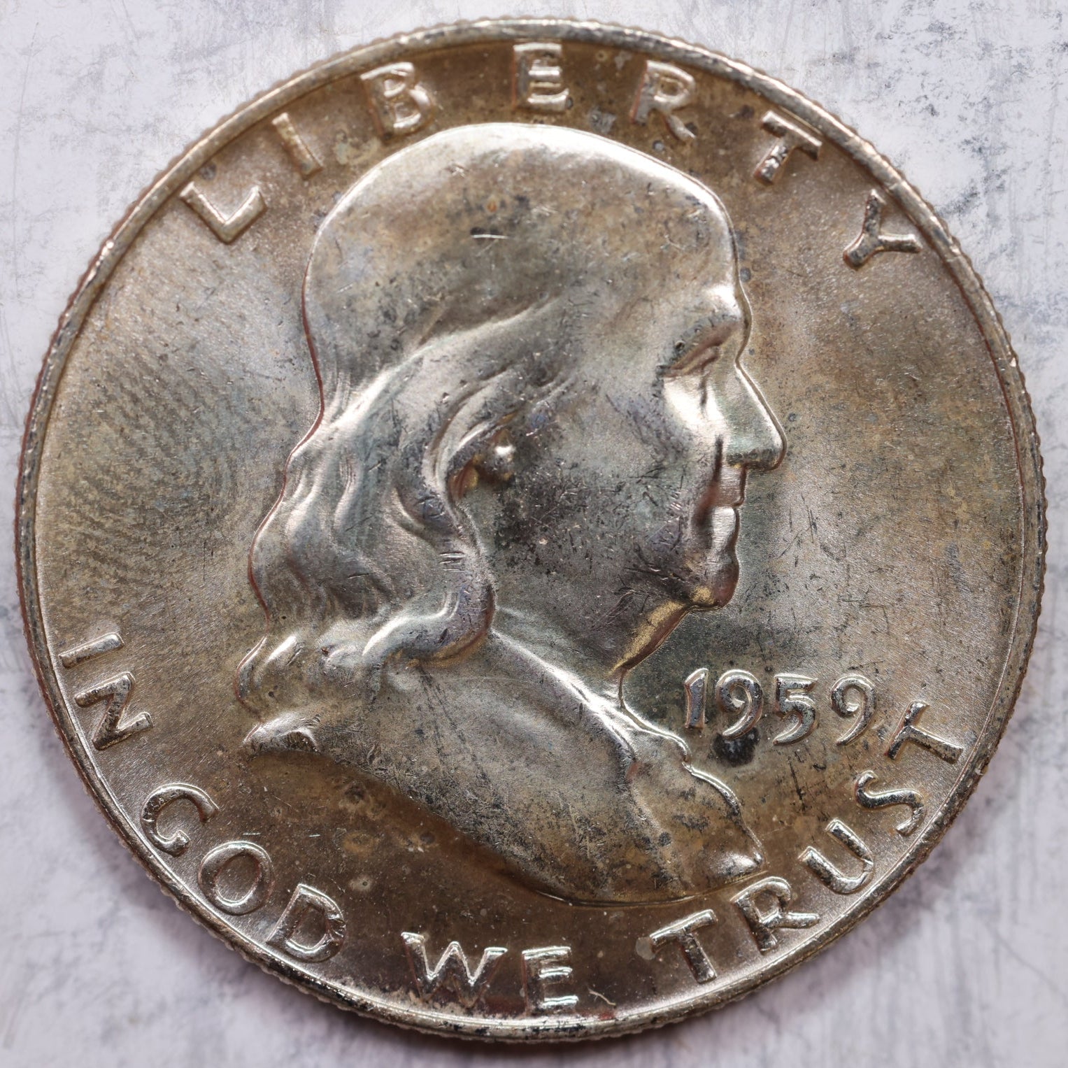 1959-D Franklin Half Dollar, Mint State Uncirculated Coin, Store #HR1288
