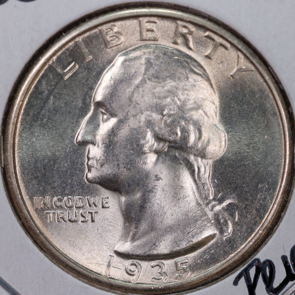 1935 Washington Silver Quarter, Mint State Uncirculated Coin, Store #QR0181