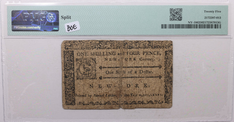 March 5, 1776, New York Continental Currency, PMG Certified VF-25, Store