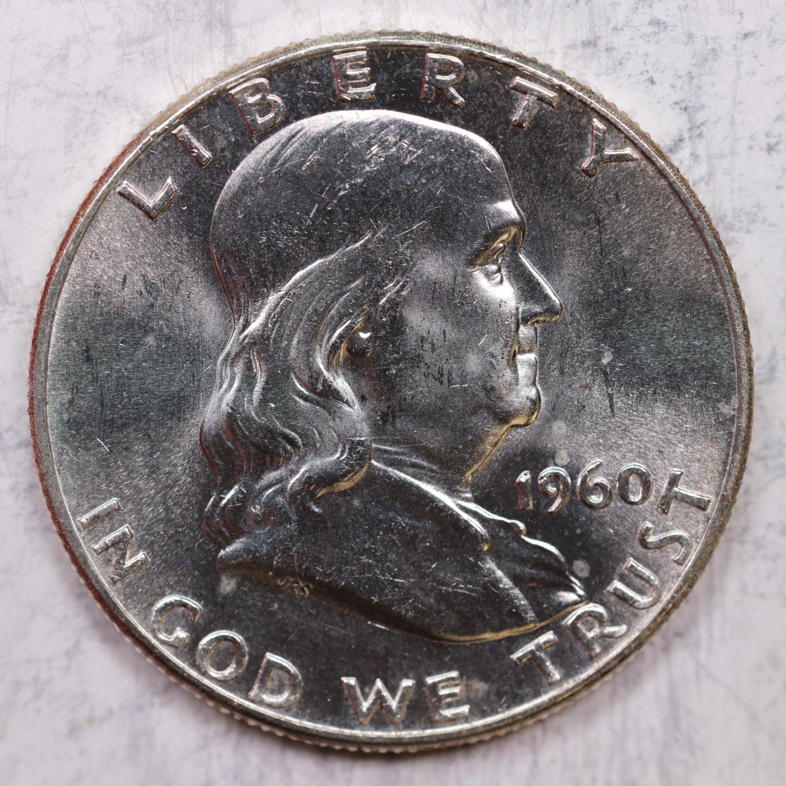 1960 Franklin Half Dollar, Mint State Uncirculated Coin, Store #HR1291