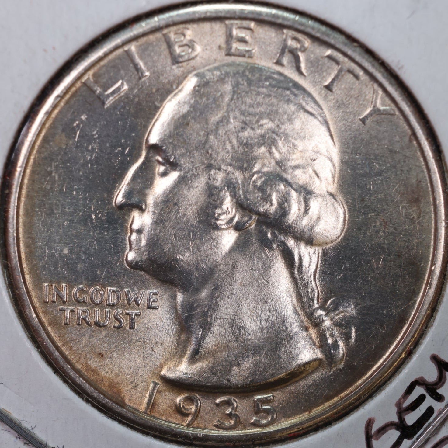 1935 Washington Silver Quarter, Mint State Uncirculated Coin, Store #QR0183