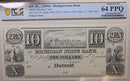 18__ $10 Michigan State Bank, ABNC Souvenir Card. PCGS CU-64, PPQ, Store
