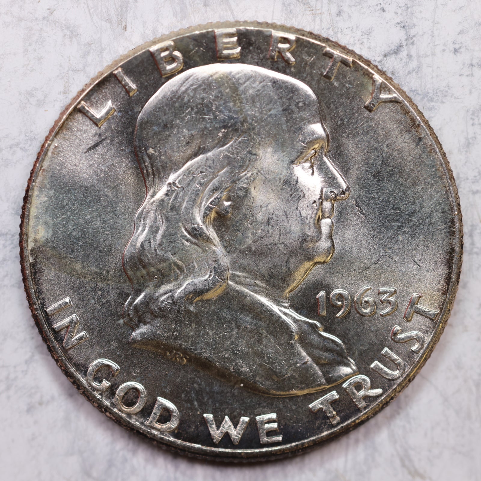 1963 Franklin Half Dollar, Mint State Uncirculated Coin, Store #HR1304