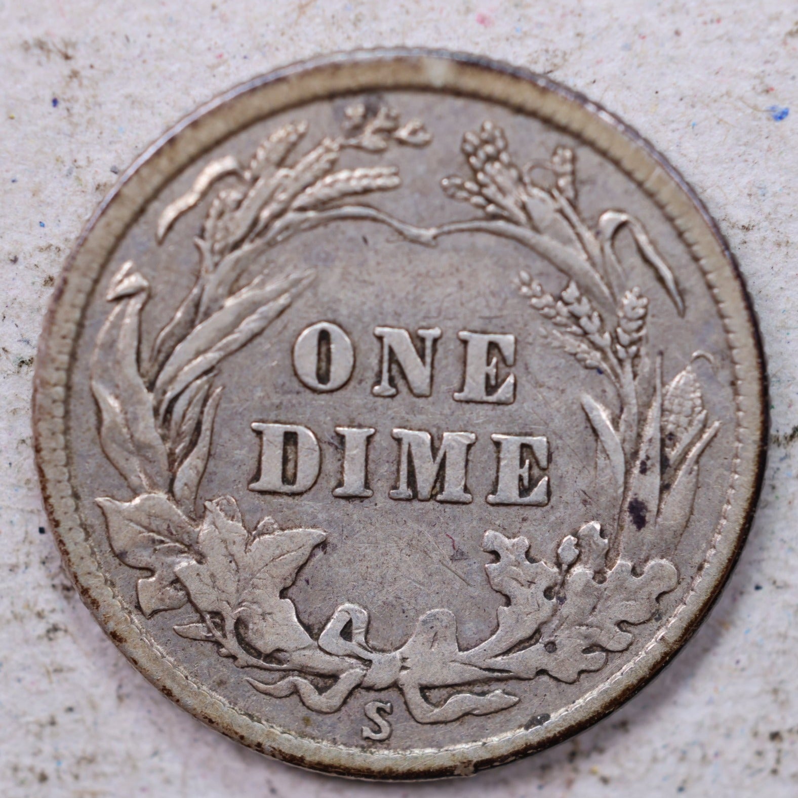 1916-S Barber Silver Dime., Very Fine., Circulated Coin., Store #1332