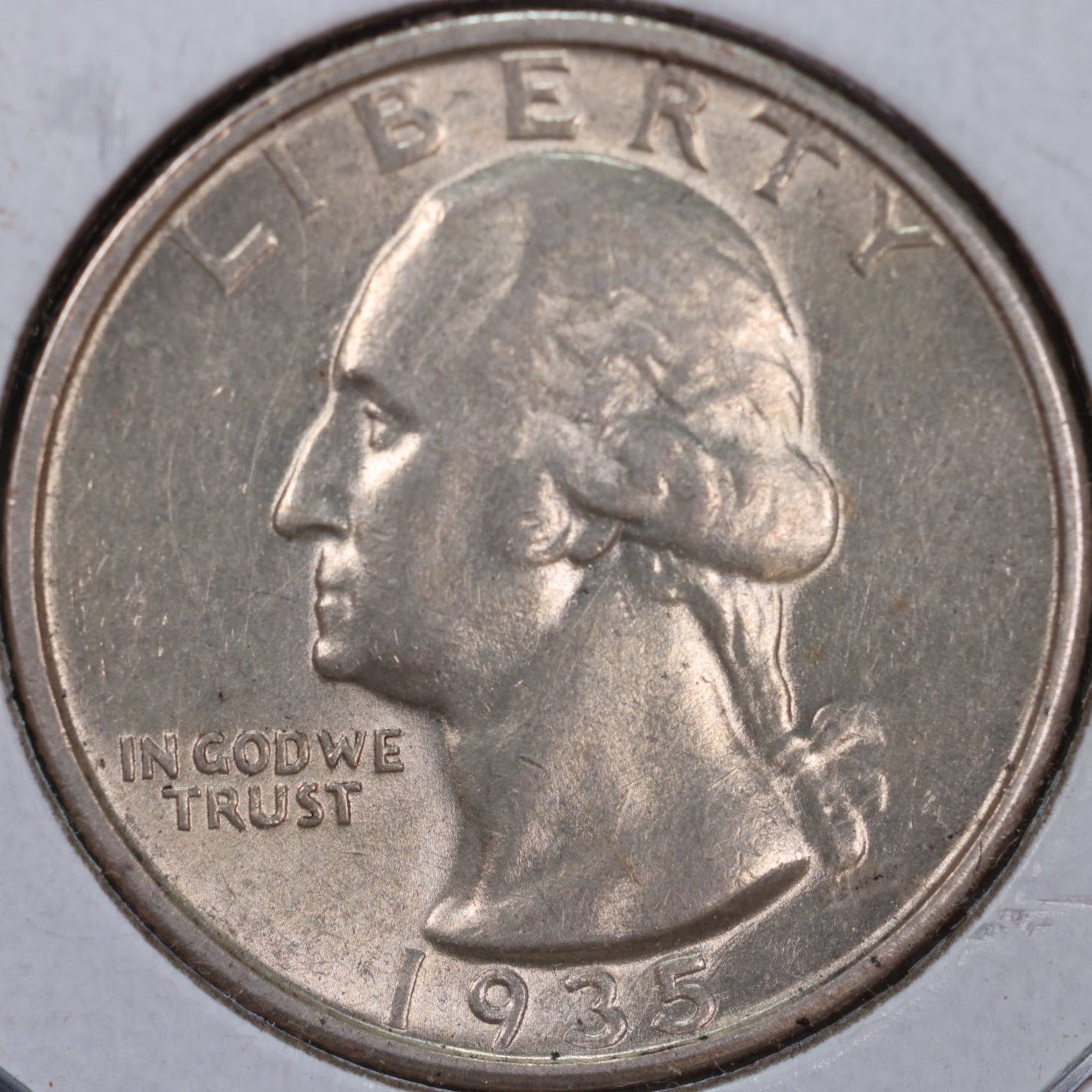 1935-S Washington Silver Quarter, Mint State Uncirculated Coin, Store #QR0196