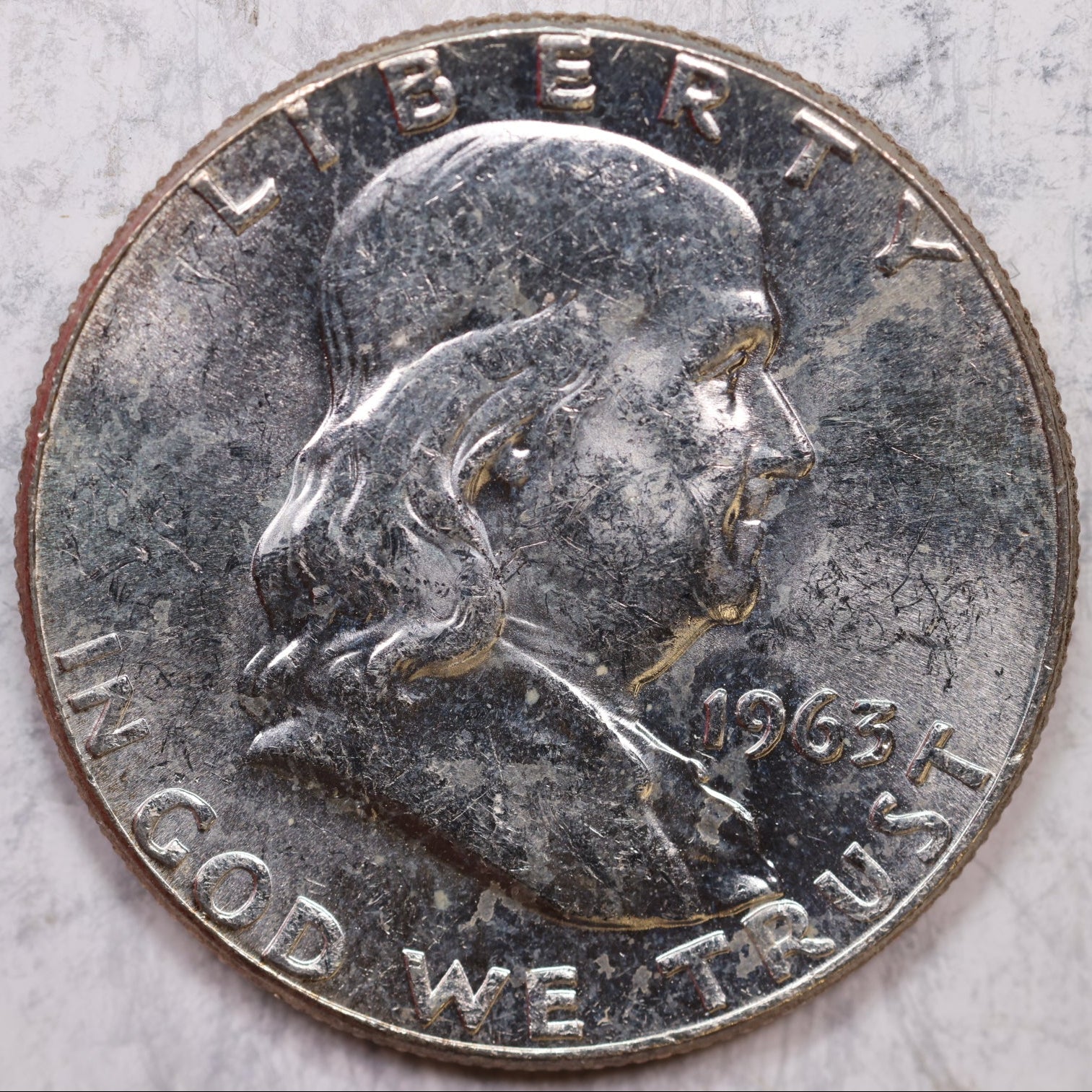 1963 Franklin Half Dollar, Mint State Uncirculated Coin, Store #HR1307