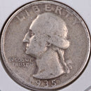 1935-S Washington Silver Quarter, Very Fine Circulated Coin, Store