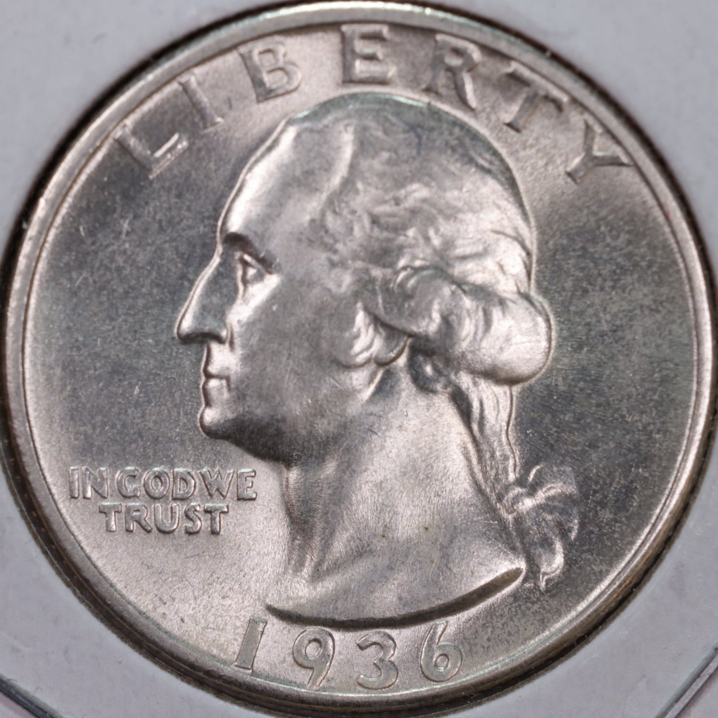 1936 Washington Silver Quarter, Mint State Uncirculated Coin, Store #QR0218