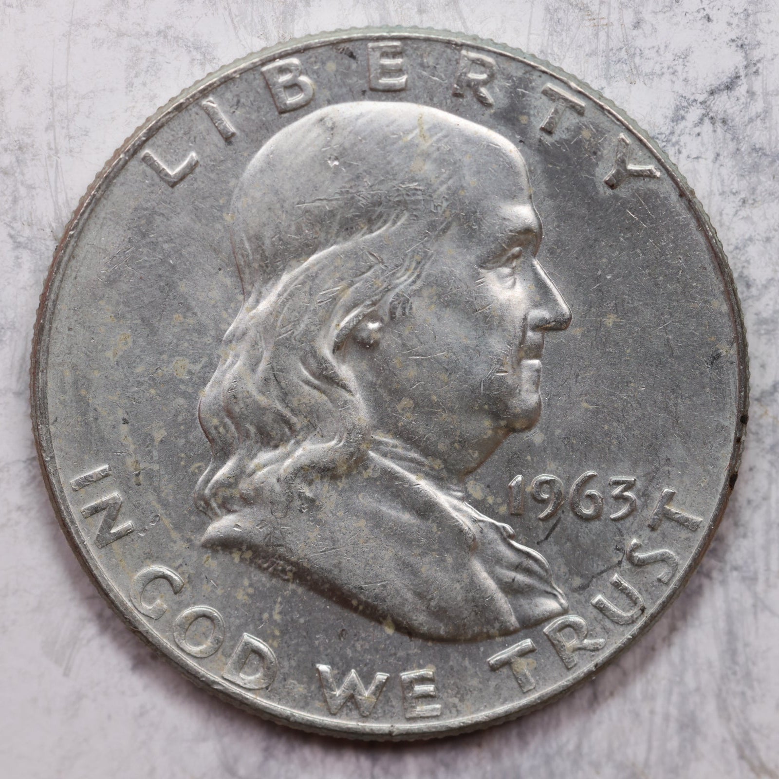 1963-D Franklin Half Dollar, Uncirculated Coin, Store #HR1315