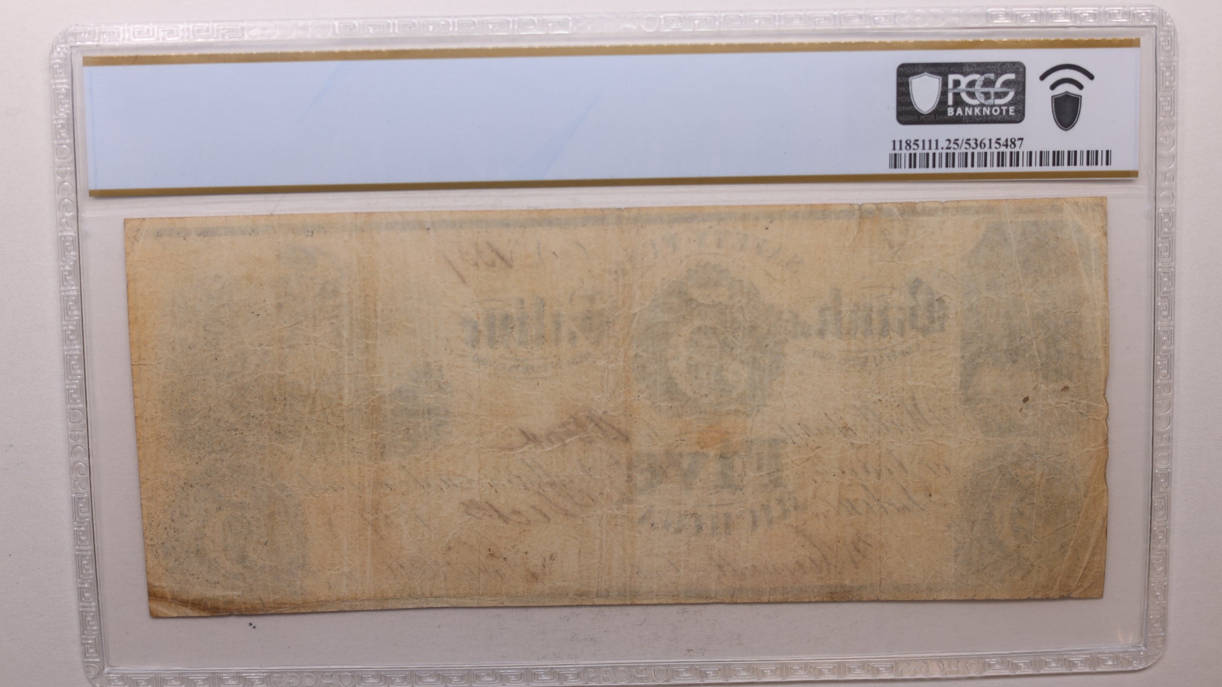 1837 $5, Saline, MI, Obsolete Currency, MI-385-G8, PCGS VF-25, Store #GMI0122.