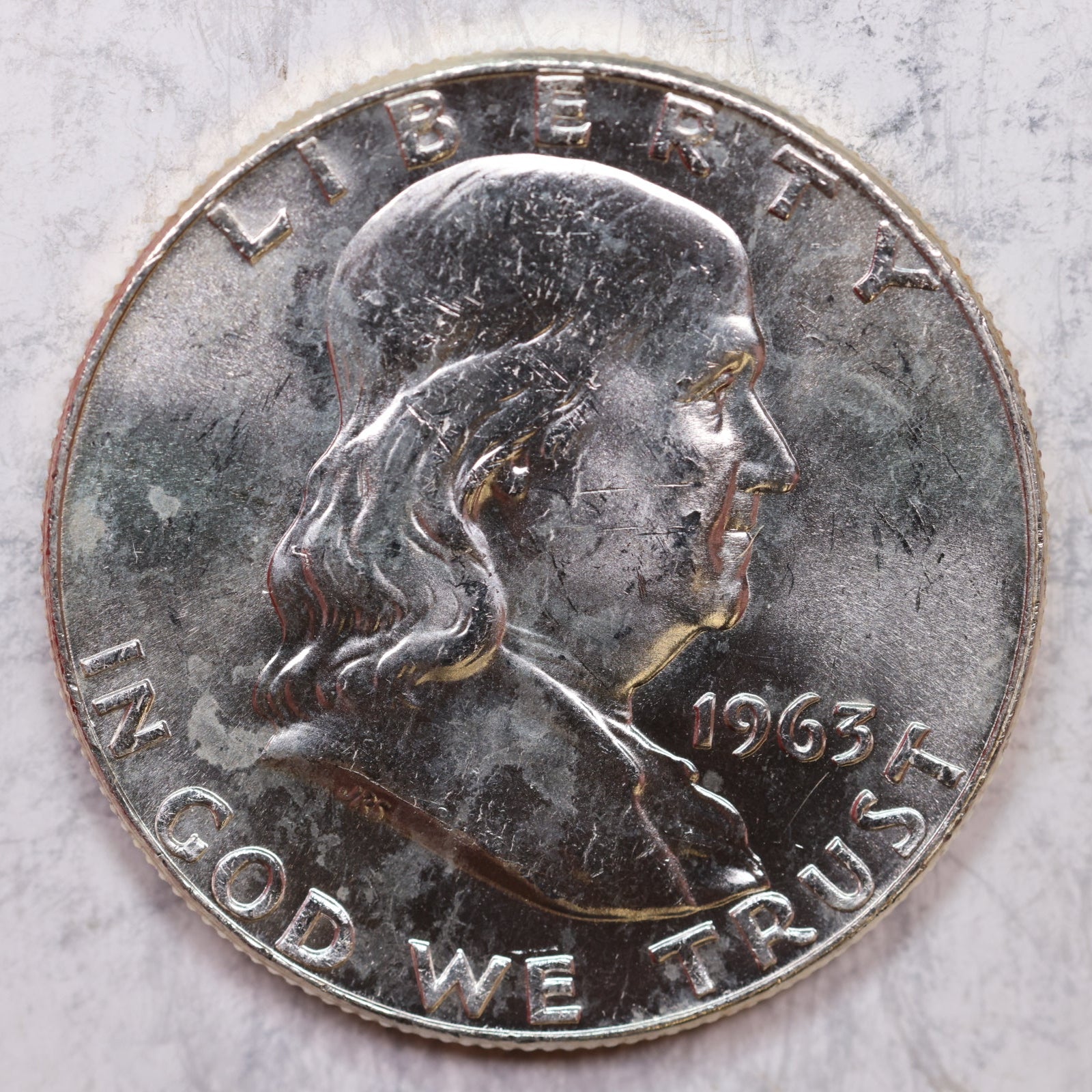 1963-D Franklin Half Dollar, Mint State Uncirculated Coin, Store #HR1321