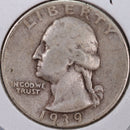 1939 Washington Silver Quarter, Very Fine Circulated Coin, Store