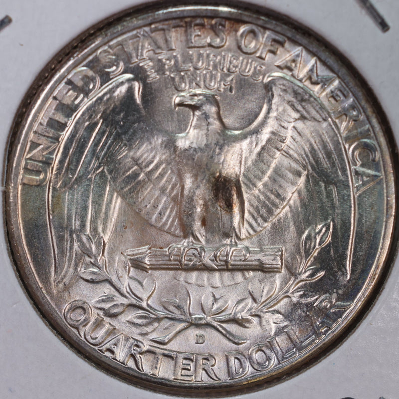1939-D/D Washington Silver Quarter, Mint State Uncirculated Coin, Store