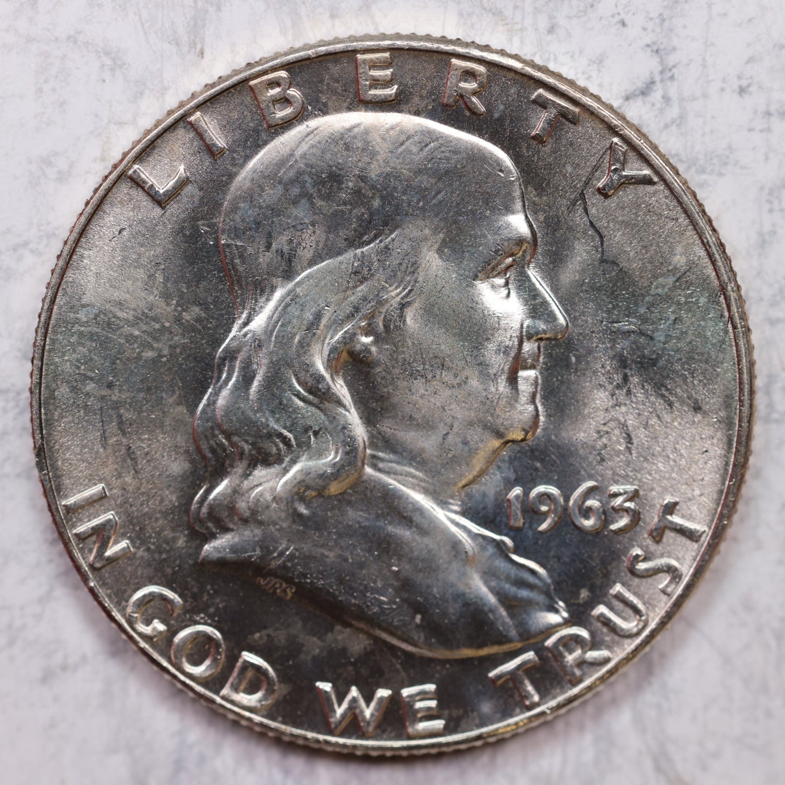 1963-D Franklin Half Dollar, Mint State Uncirculated Coin, Store #HR1323