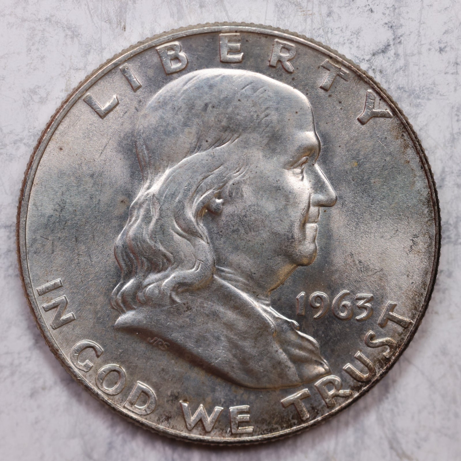 1963-D Franklin Half Dollar, Mint State Uncirculated Coin, Store #HR1324