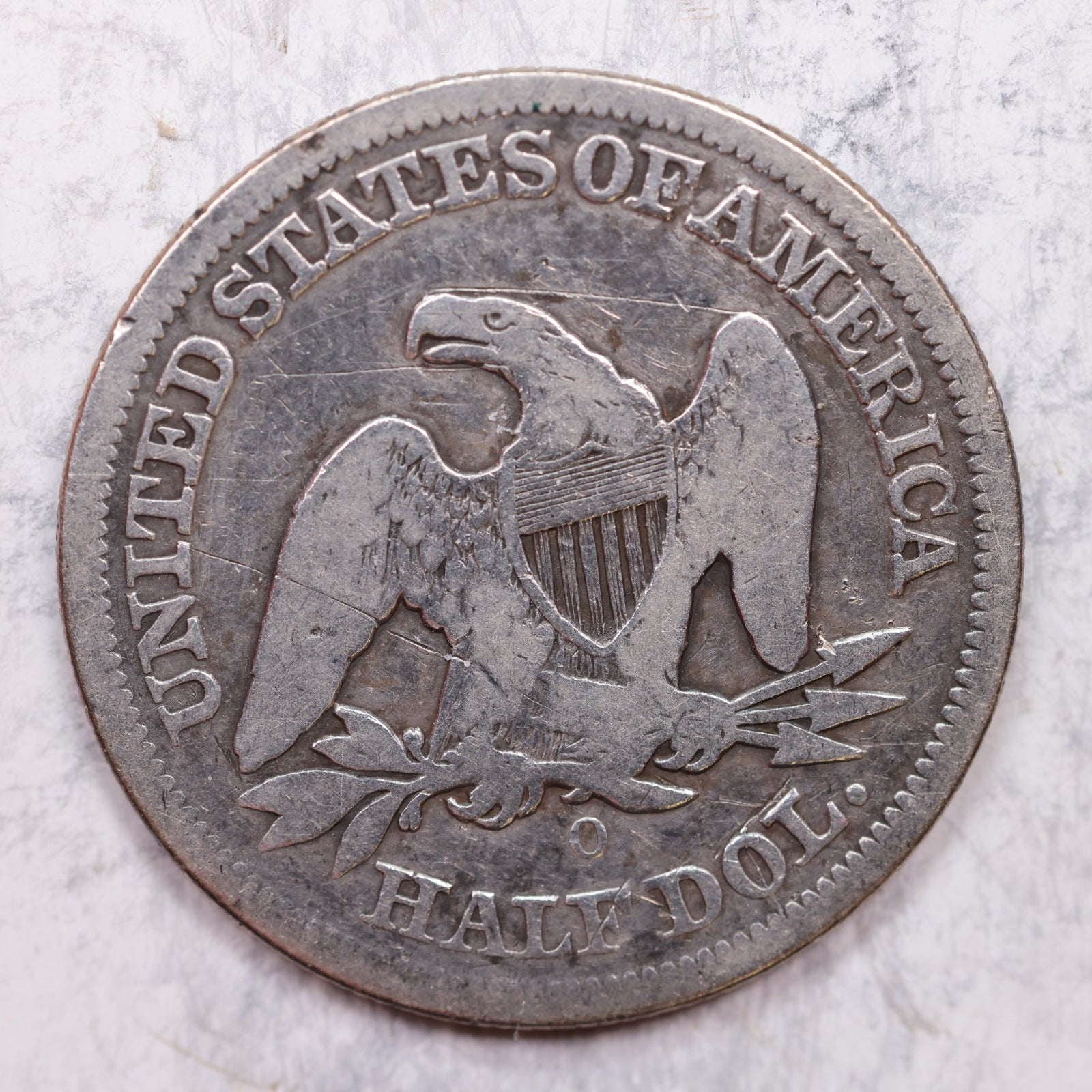 1854-O Liberty Seated Half Dollar, Very Good Circulated Coin, Store #HR1347