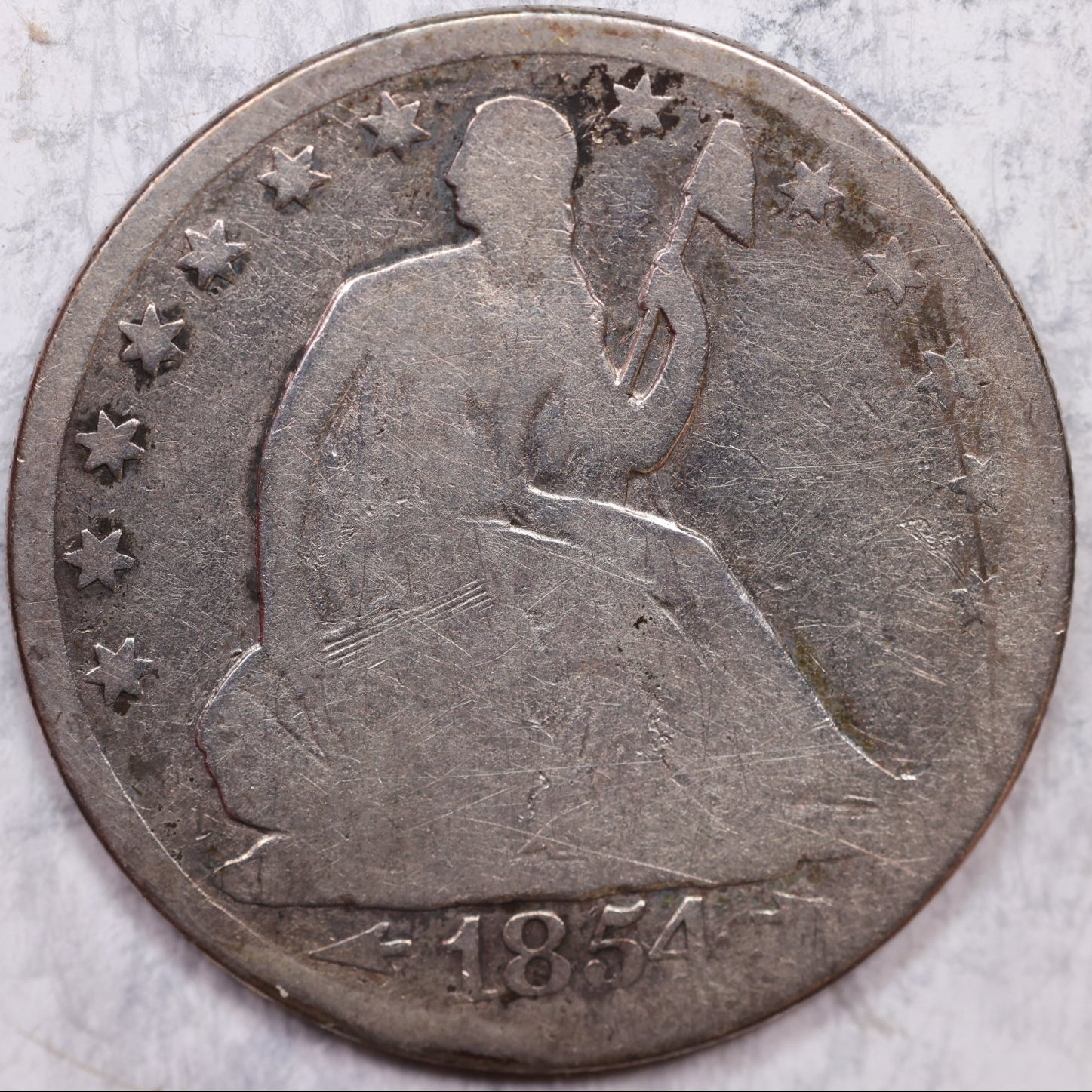 1854-O Liberty Seated Half Dollar, Good Circulated Coin, Store #HR1348