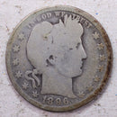1896-O  Barber Silver Quarter., Good., Circulated Coin., Store