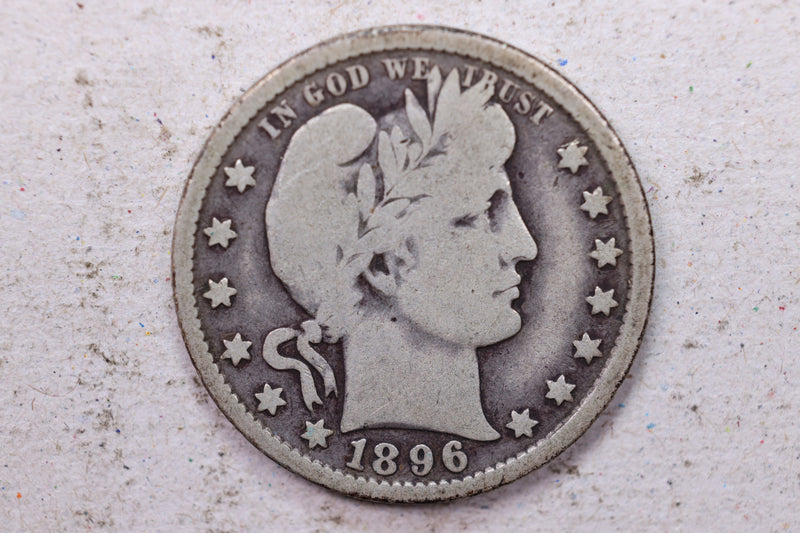 1896-O  Barber Silver Quarter., Vey Good., Circulated Coin., Store