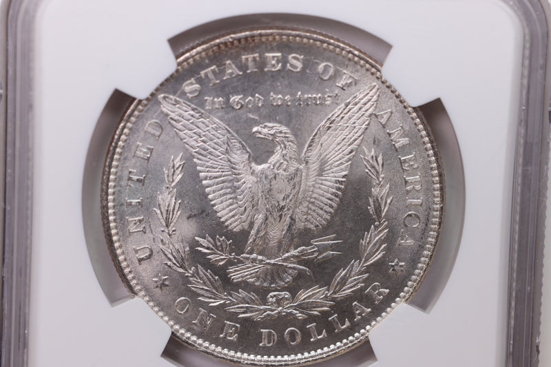 1878 Morgan Silver Dollar, 7 over 8 T.F., NGC Certified, MS62. Large SALE