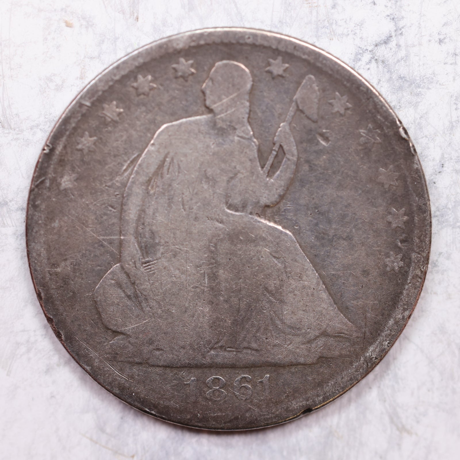 1861-O Liberty Seated Half Dollar, Good Circulated Coin, Store #HR1384