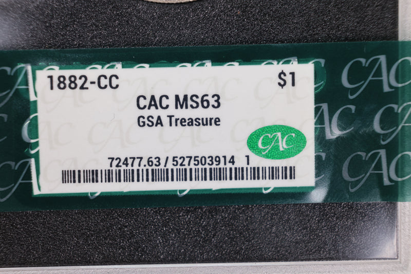 1882-CC Morgan Silver Dollar., 'GSA'., CAC Grading., MS63., STORE