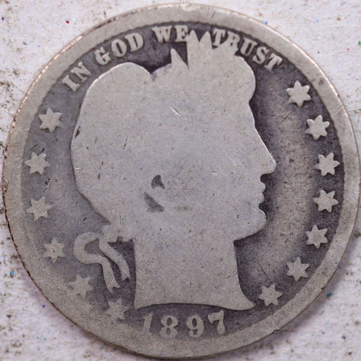 1897-O Barber Quarter, About Good, Circulated Coin, Store #QR1816