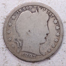 1897-O Barber Silver Quarter., Good., Circulated Coin., Store