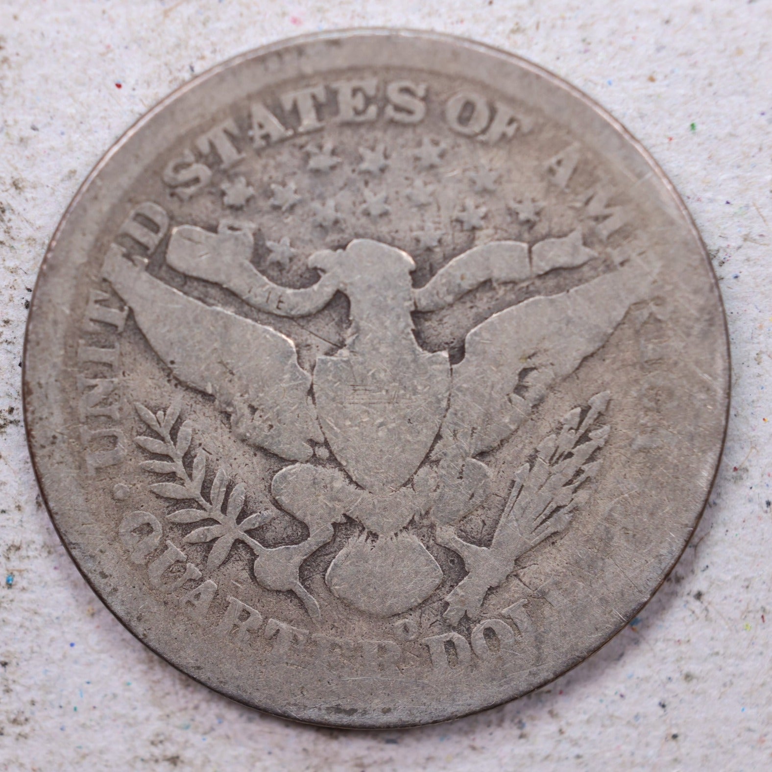 1897-O Barber Silver Quarter., Good., Circulated Coin., Store #1364