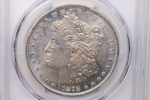 1878 Morgan Silver Dollar., 7/8 T.F.., PCGS Certified, MS63. SALE #88089