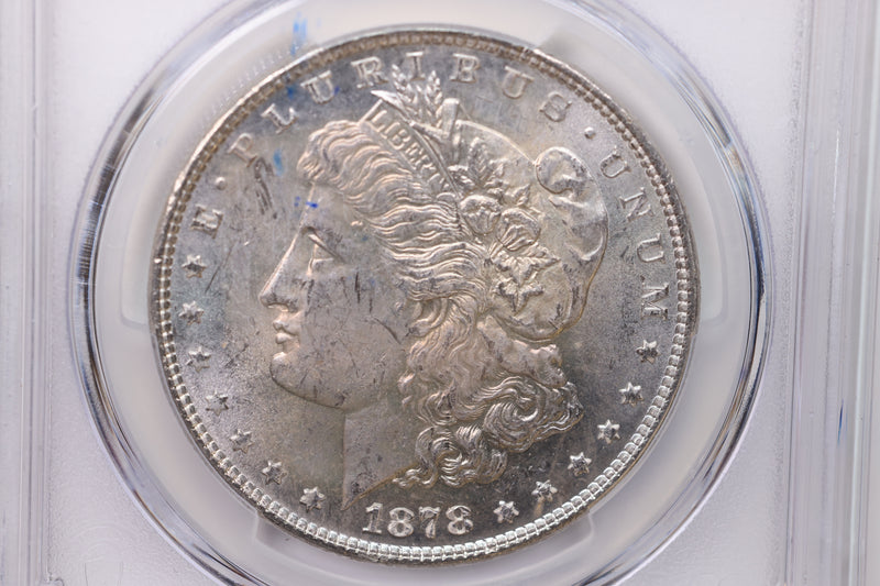 1878 Morgan Silver Dollar., 7/8 T.F.., PCGS Certified, MS63. SALE