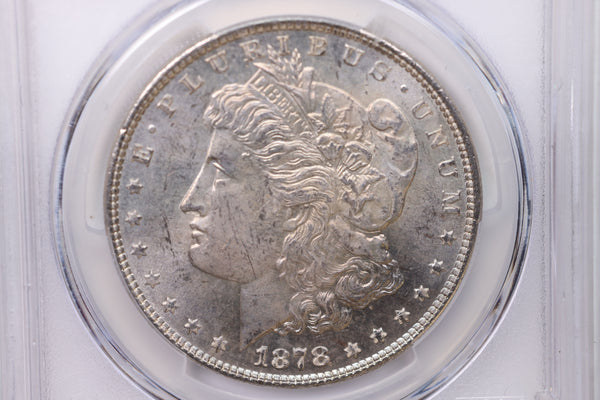 1878 Morgan Silver Dollar., 7/8 T.F.., PCGS Certified, MS63. SALE #88090