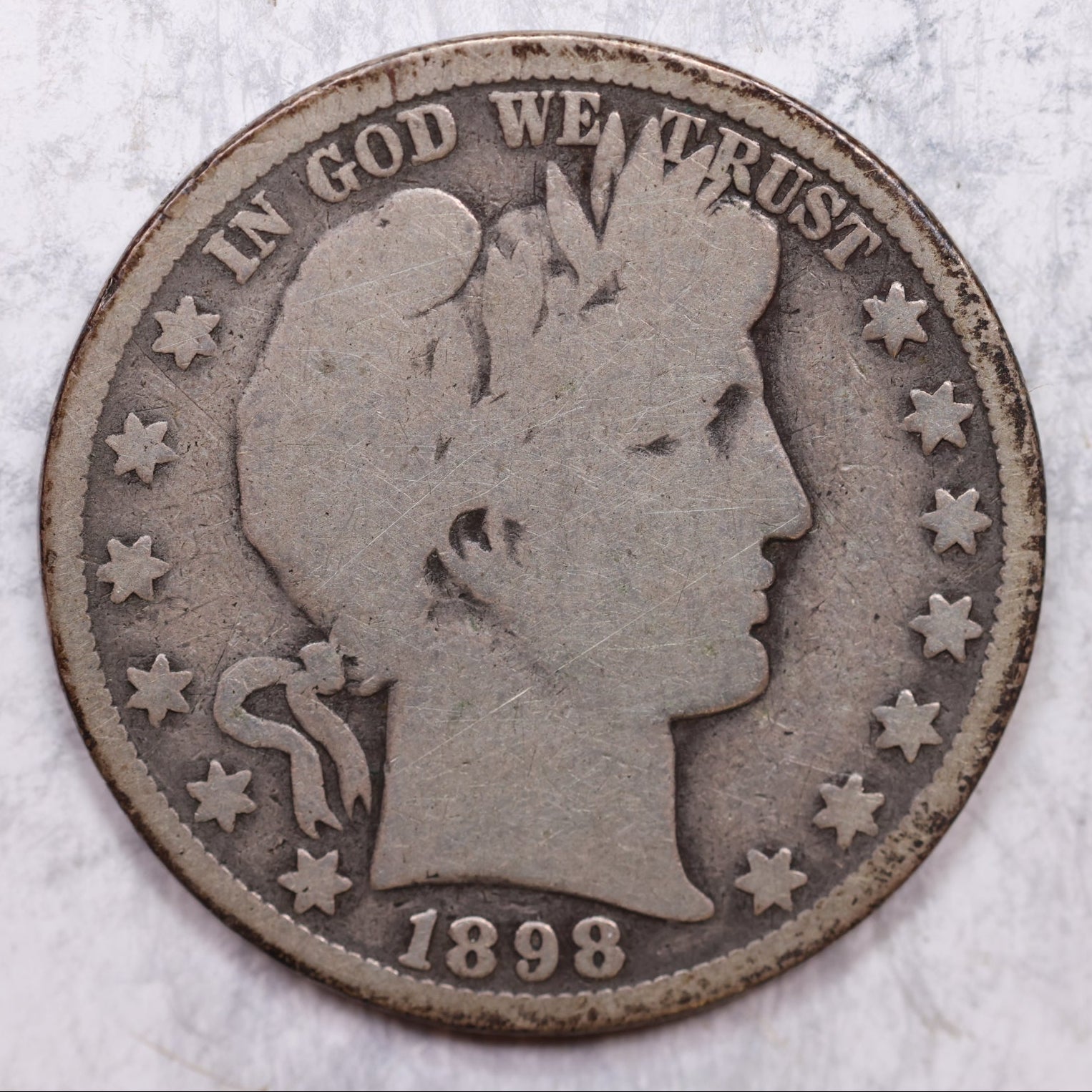1898-O Barber Half Dollar, Good Circulated Coin, Store# HR1393