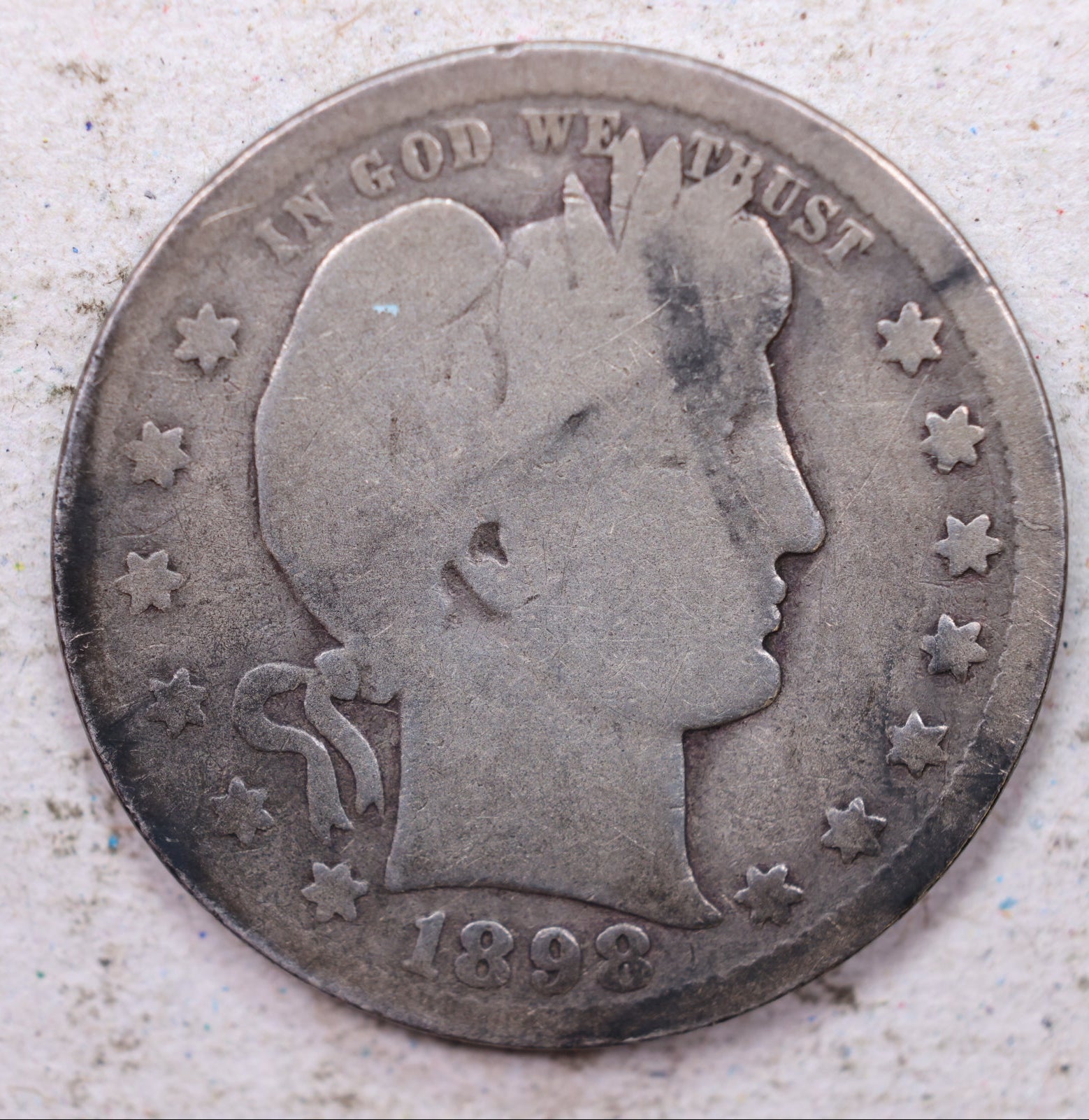 1898-O Barber Quarter, Good Circulated Coin, Store #QR1819