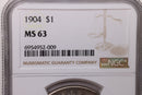 1904 Morgan Silver Dollar., NGC Graded MS-63. SALE