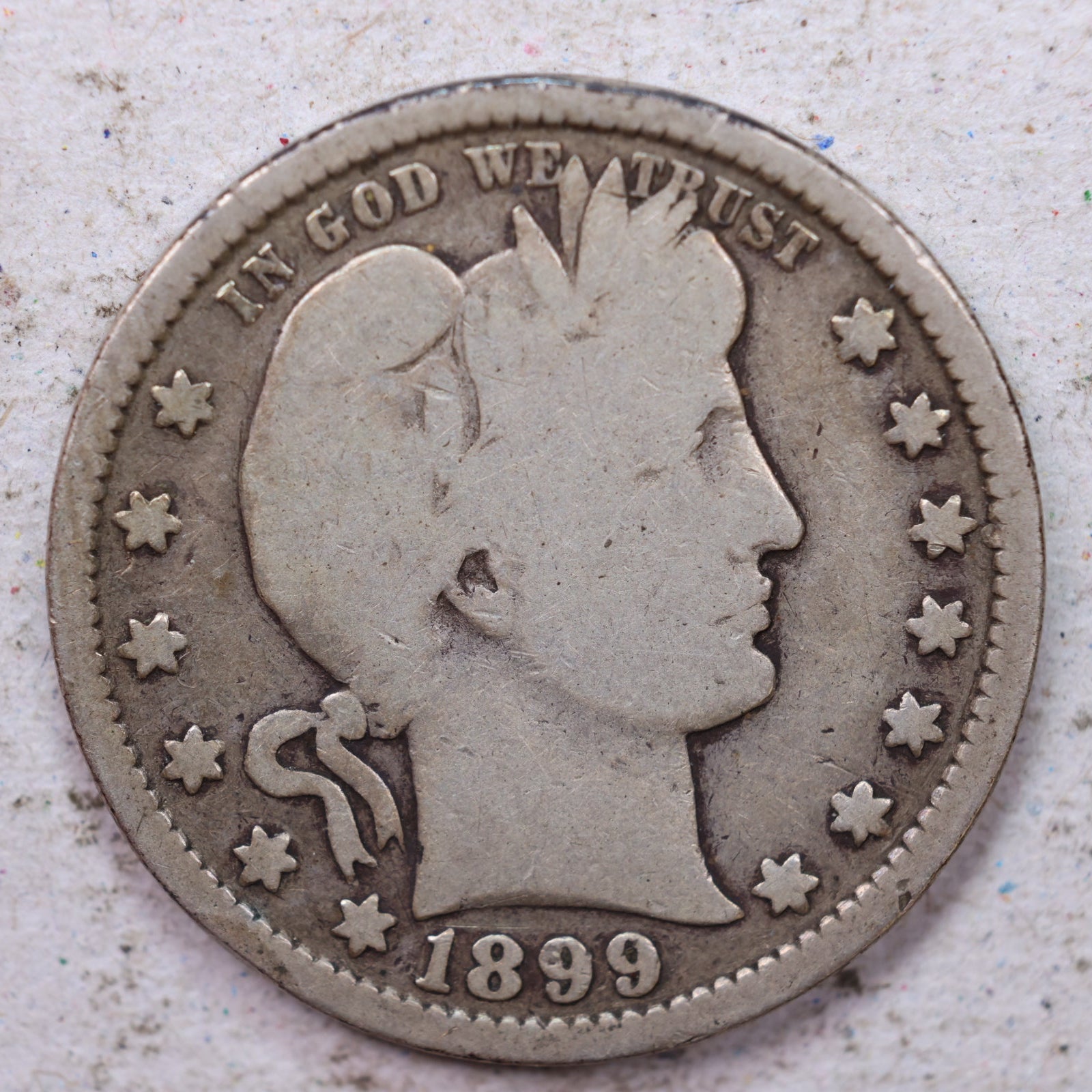 1899 Barber Quarter, Very Good Circulated Coin, Store #1374