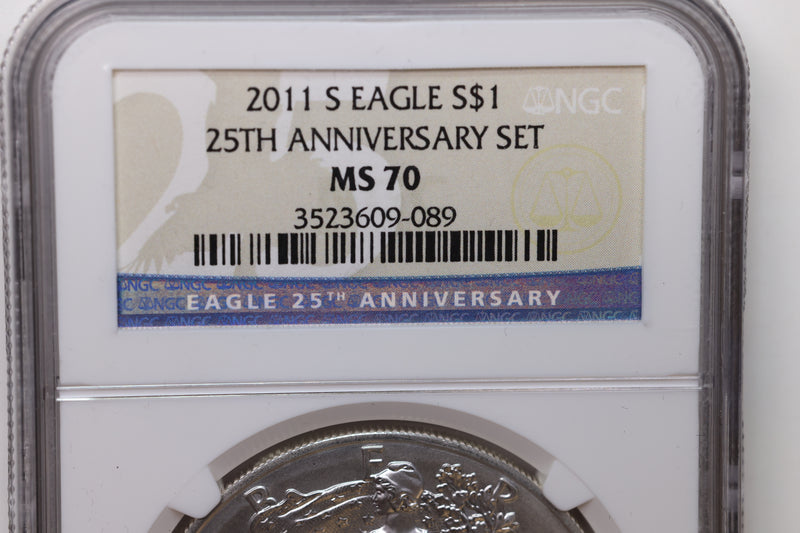 2011 American Silver Eagle, 25th Anniversary Set, NGC PF-70, SALE