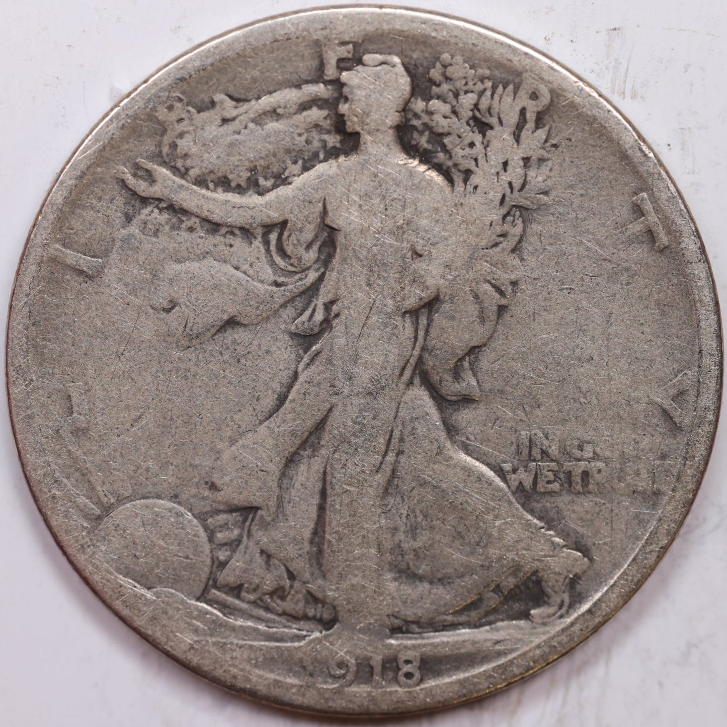 1918-S Walking Liberty Half Dollar, Good Circulated Coin, Store #HR1418