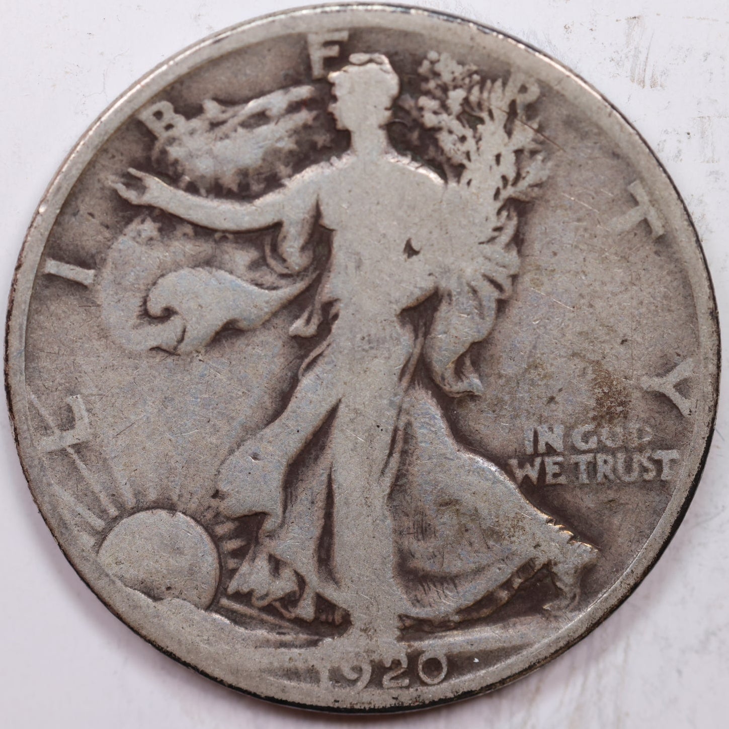1920-D Walking Liberty Half Dollar, Good+ Circulated Coin, Store #HR1421