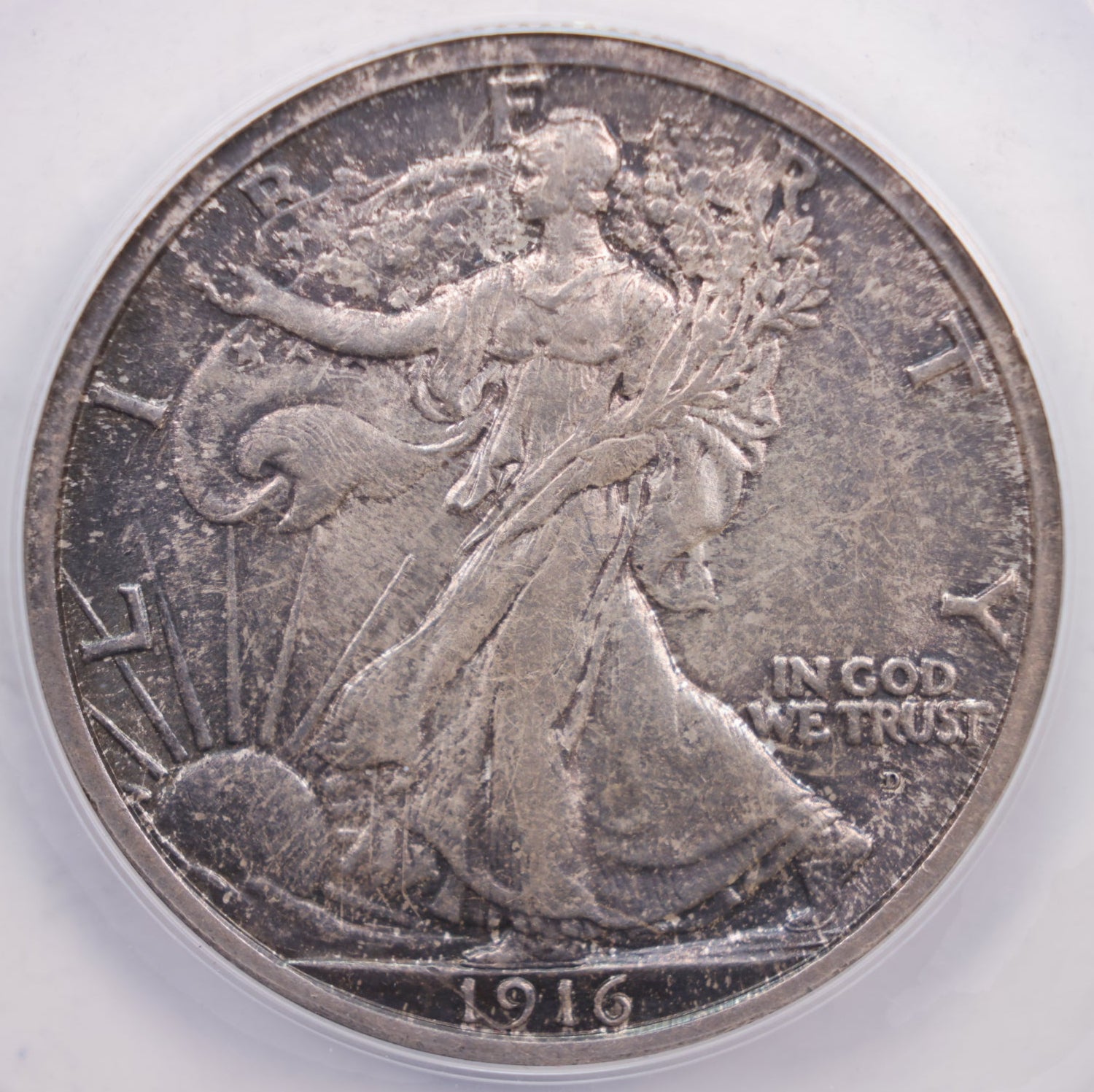 1916-D Walking Liberty Half Dollar., ANACS MS-62., Store Sale #GHR002