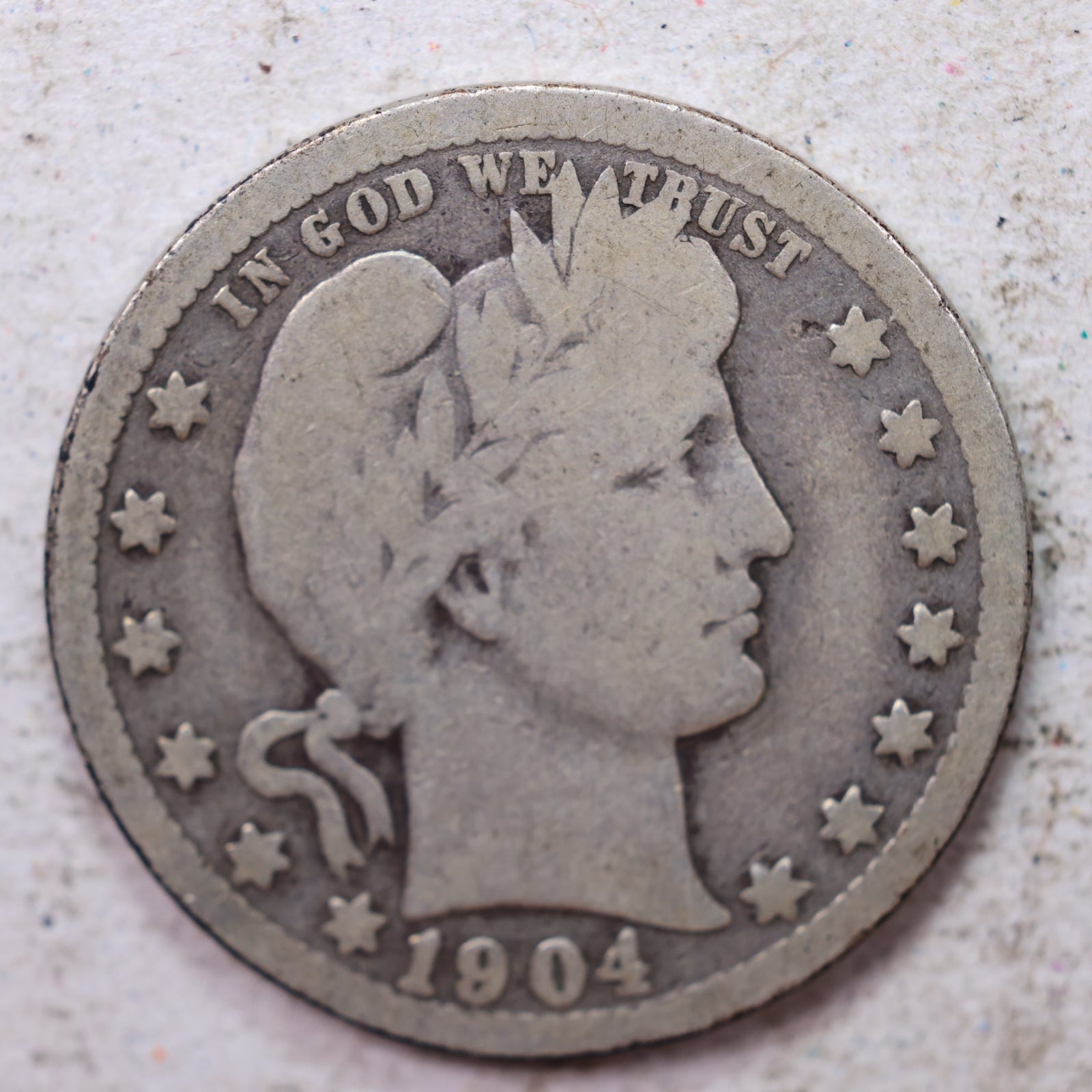 1904 Barber Quarter, Very Good Circulated Coin, Store #1401