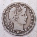 1905 Barber Silver Quarter., Fine., Circulated Coin., Store