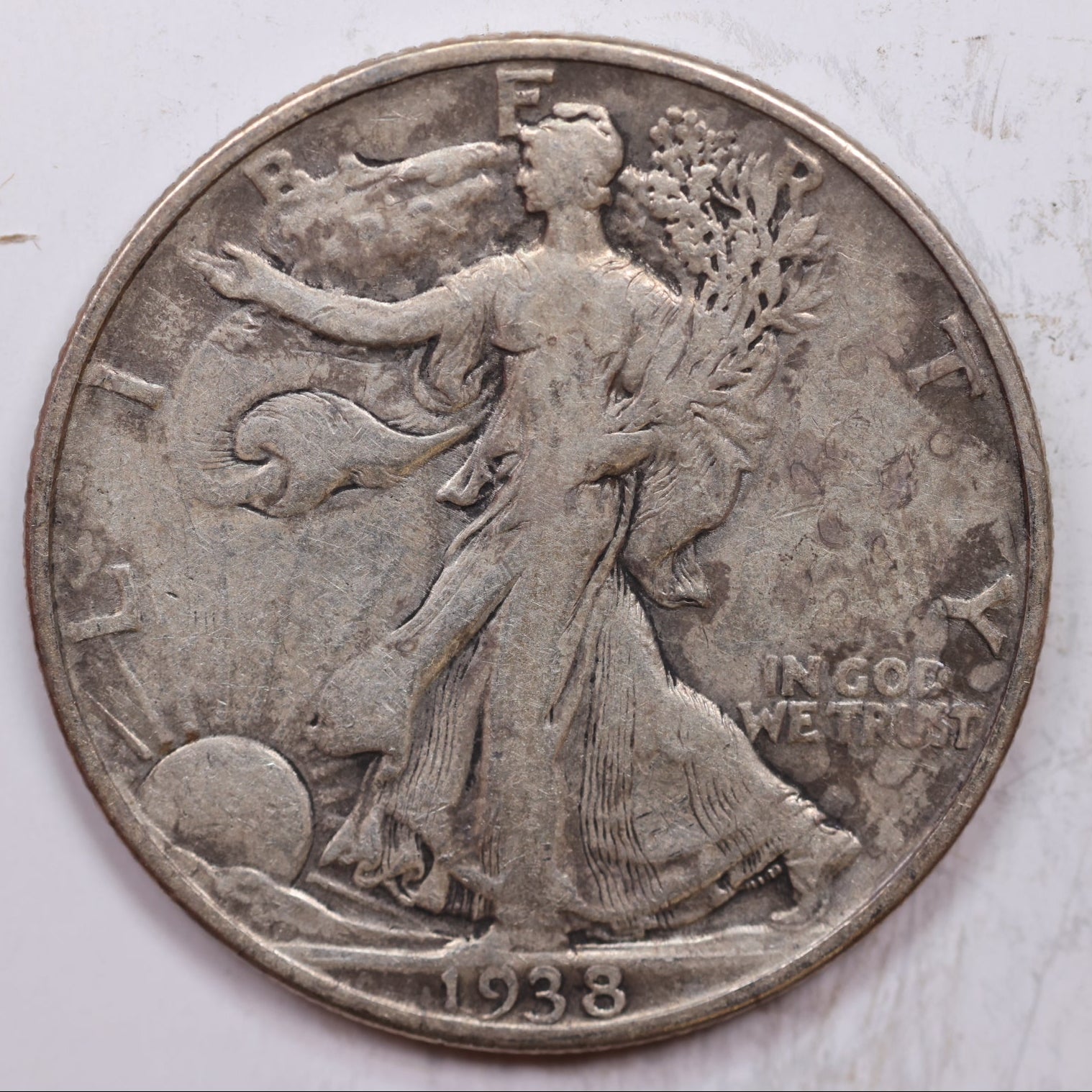 1938 Walking Liberty Half Dollar, Very Fine Circulated Coin, Store #HR1428