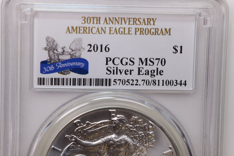 2016 American Silver Eagle, PCGS MS-70, SALE