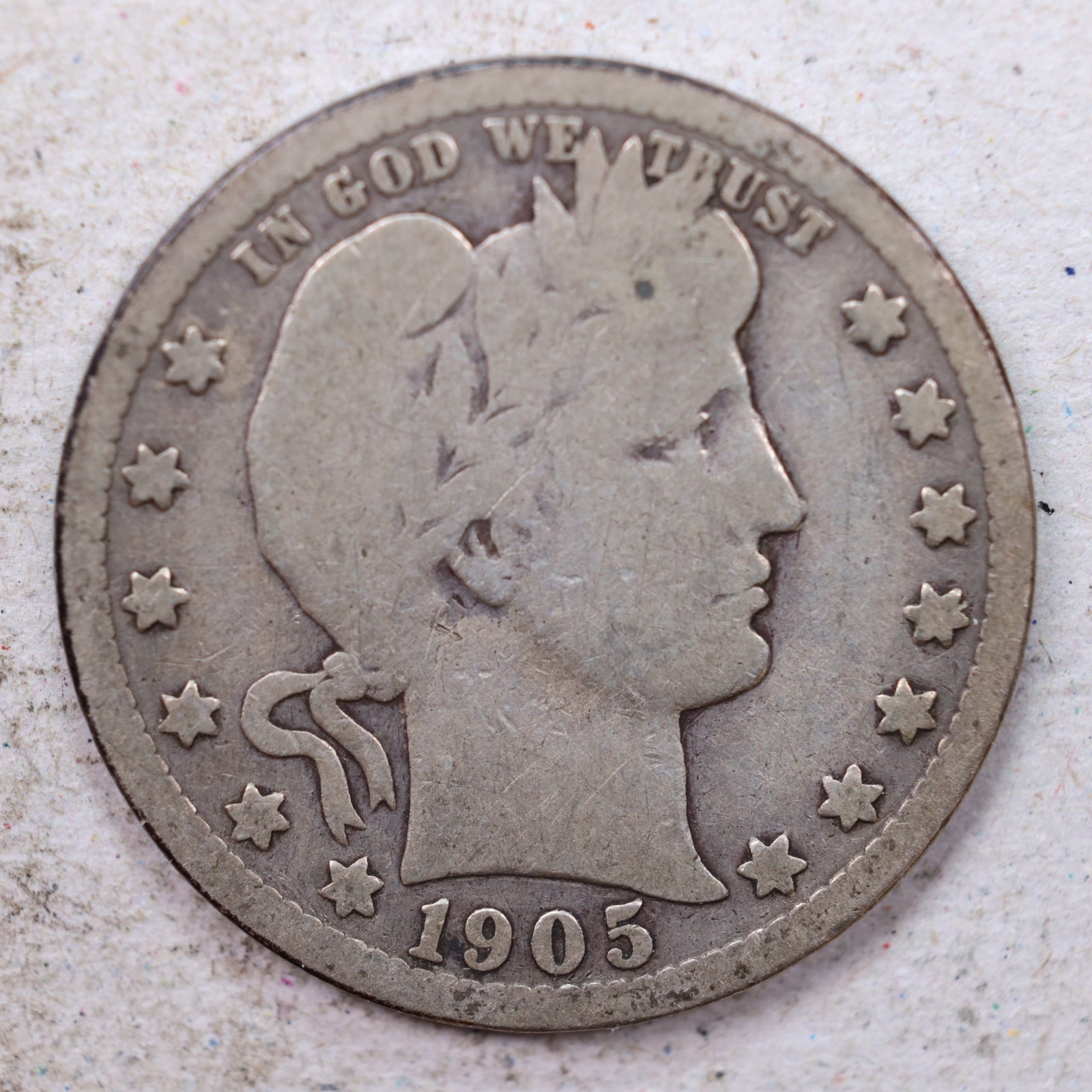 1905-S Barber Silver Quarter, Very Good Circulated Coin, Store #QR1512