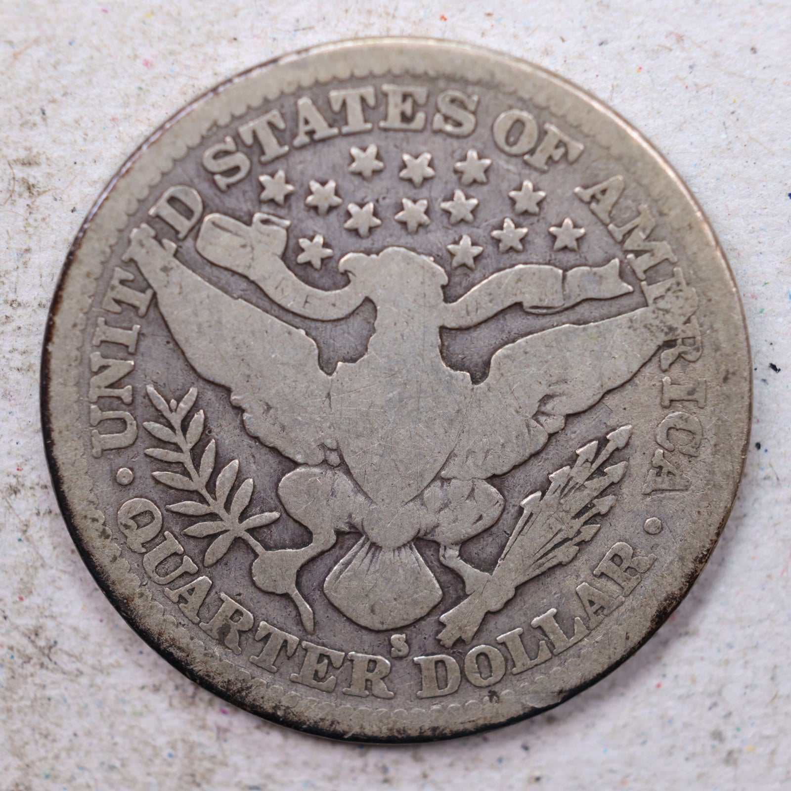 1905-S Barber Silver Quarter, Very Good Circulated Coin, Store #QR1512