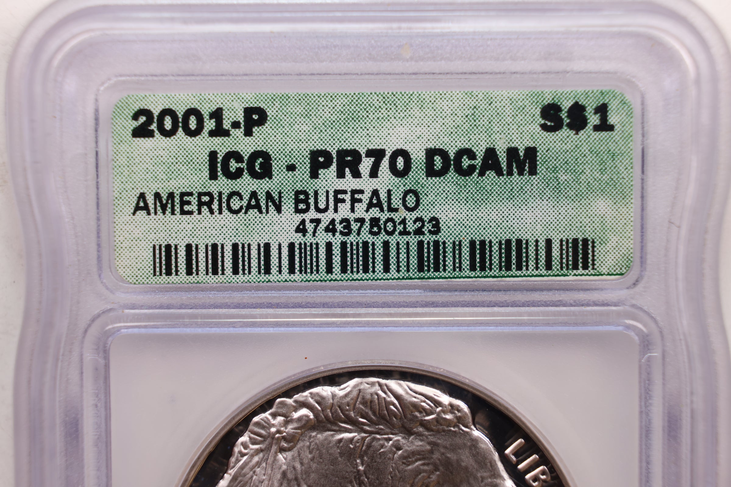 2001-P American Buffalo Commemorative, ICG PR70, Store #GMC165