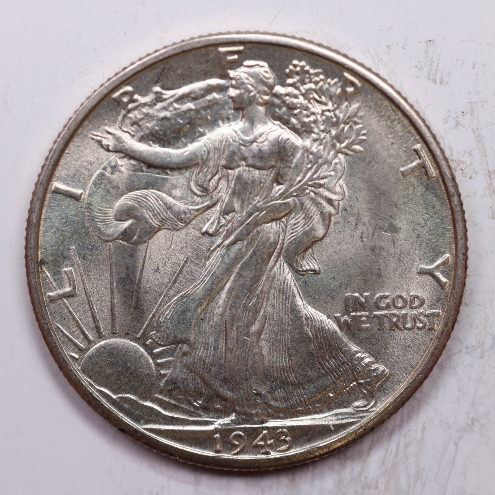 1943-D Walking Liberty Half Dollar, About Uncirculated+ Coin, Store #HR1433