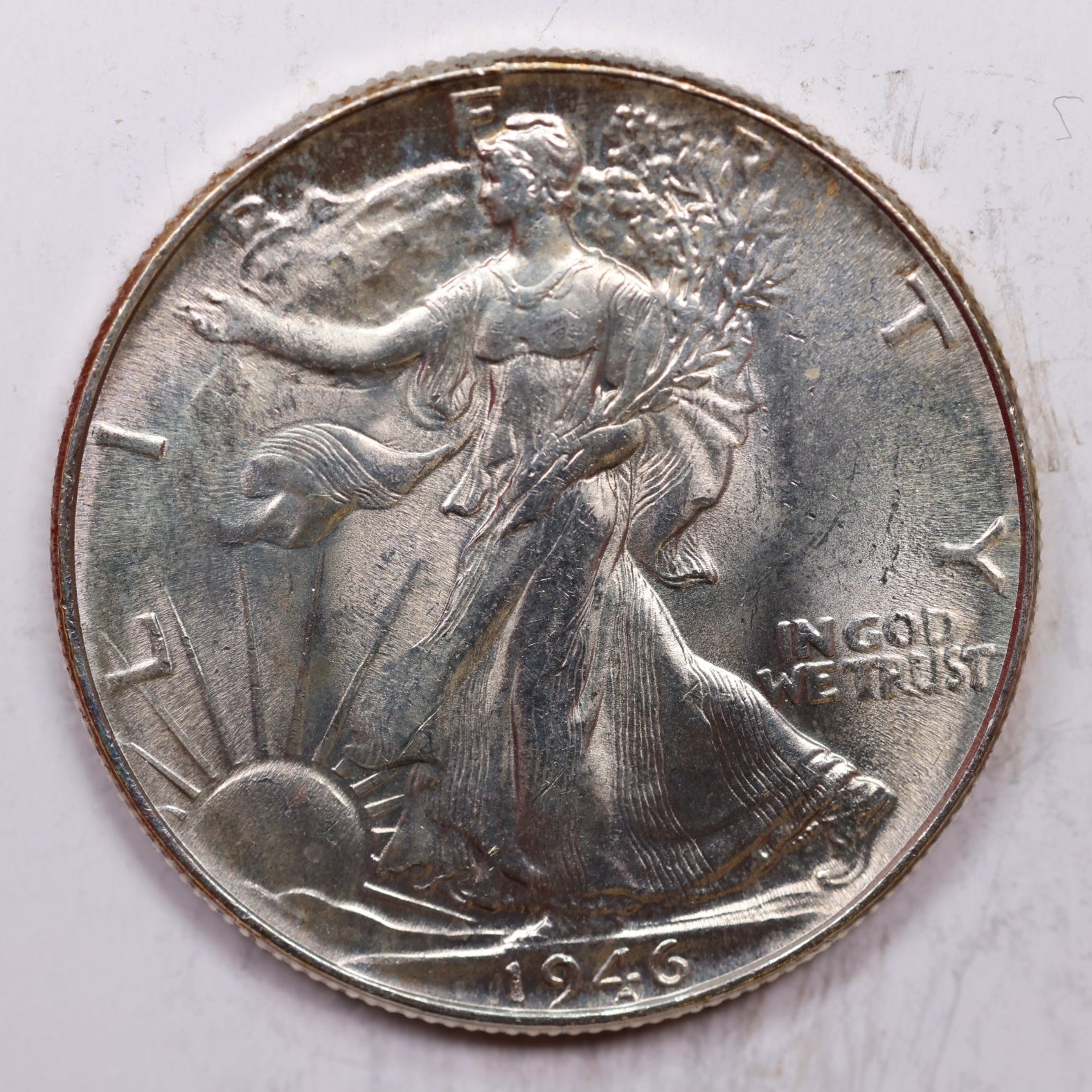1946 Walking Liberty Half Dollar, Mint State Uncirculated Coin, Store #HR1435