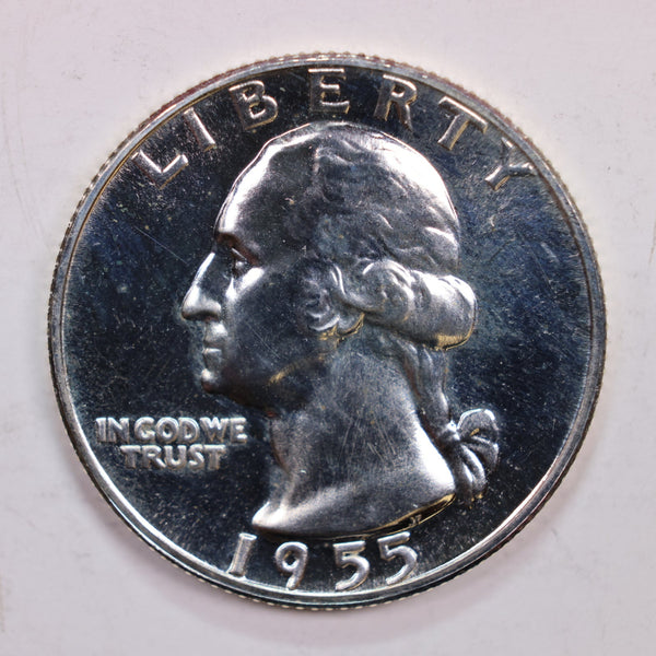 1955 Proof Washington Silver Quarter., Proof Strike., Store #QR0205